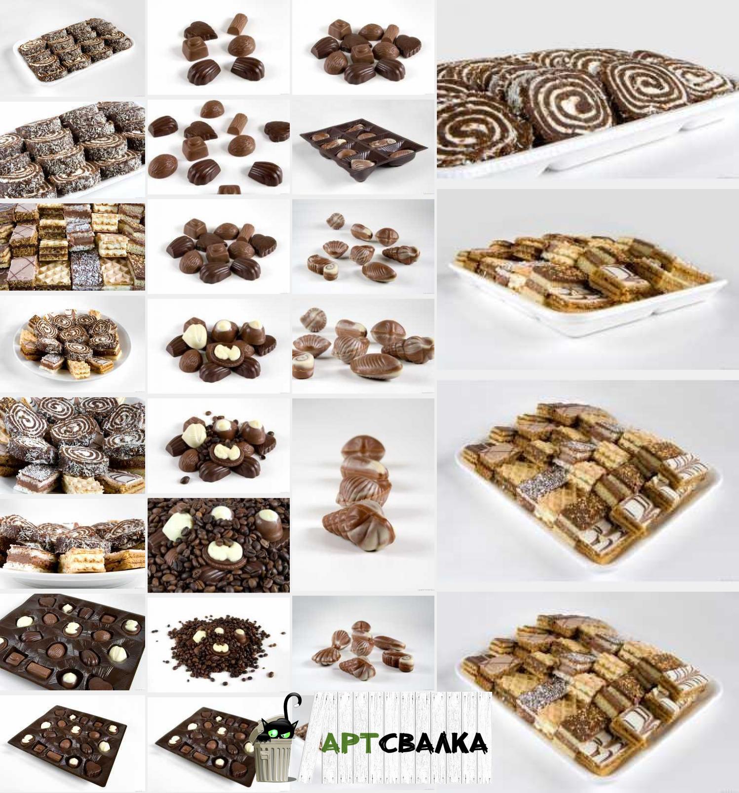 Шоколадные конфеты, печеньки и пироженки | Chocolates, cookies and brownies
